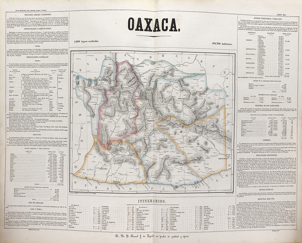 (MEXICO.) García y Cubas, Antonio. Atlas Geográfico, Estadístico é Histórico de la República Mexicana.